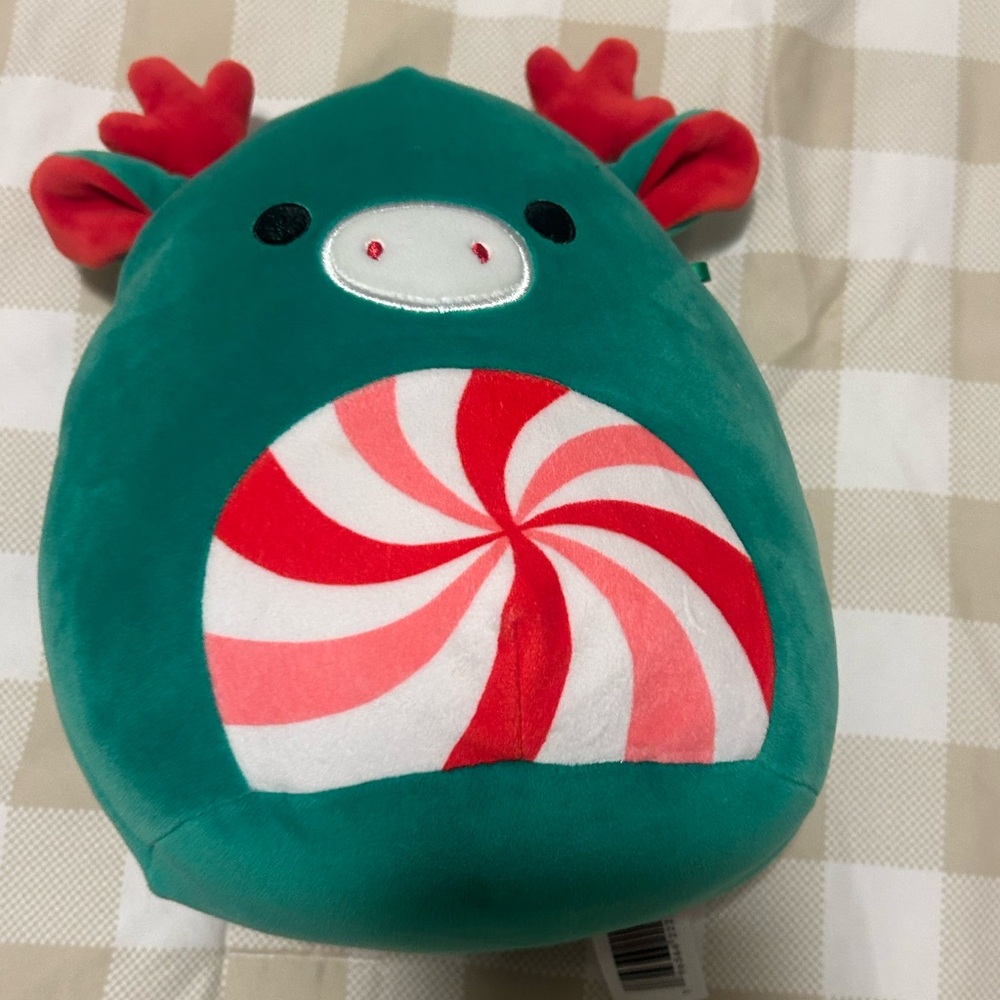 Teal Red and White Swirl Plushie